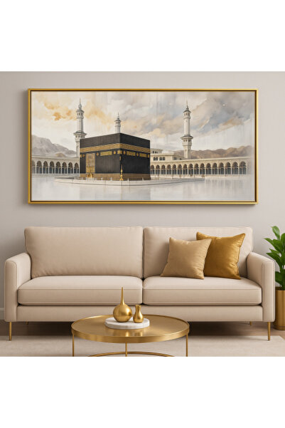 lawhat لوحة فنية راقية تصور الكعبة المشرفة بأسلوب فني حديث يدمج بين الفخامة و...