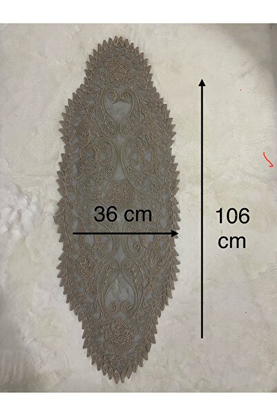 Anka Dekoratif İşlemeli Dantel Runner – Salon & Masa Üzeri Şık Tasarım