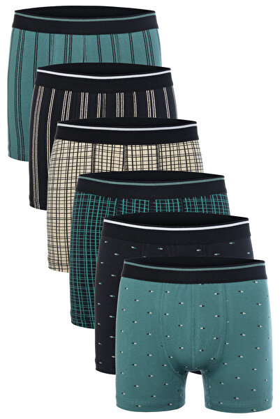 TOLIN Мъжки комплект от 6 боксерки от памук с еластична материя в различни цв...