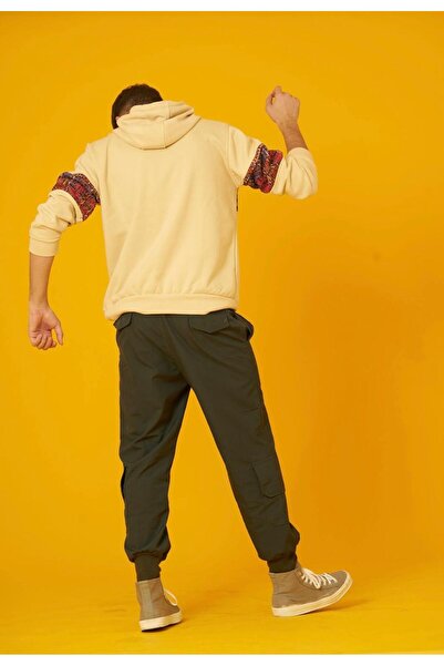 Nani Collection Kavun Içi Rengi, Koyu Renkli Çizgili Desenli Oversize Unisex Sweatshirt