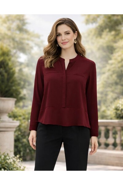 Blubelle Women's Shirt with Chiffon at the Shoulders and Skirt