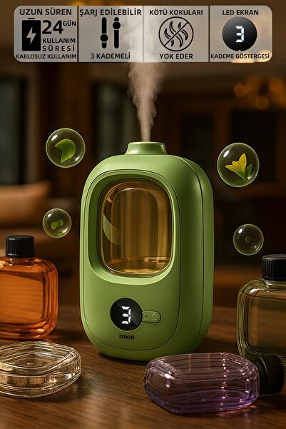 Mioji Mio Smell 2x Yeni Nesil Şarjlı Otomatik Oda Kokusu Makinesi Yeşil (1 AD...