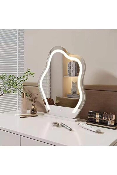 OEM Oglindă Make-up cu LED, 42×50 cm, iluminare LED cu 3 moduri, 3 butoane touch, design formă de nor