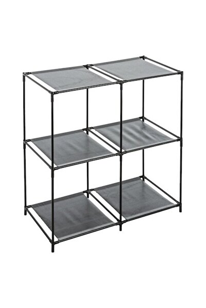 FİVE Modular Shelf with 4 Compartments, Black/Grey