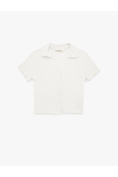 Koton Κλασική μπλούζα με κουμπιά και κοντό μανίκι