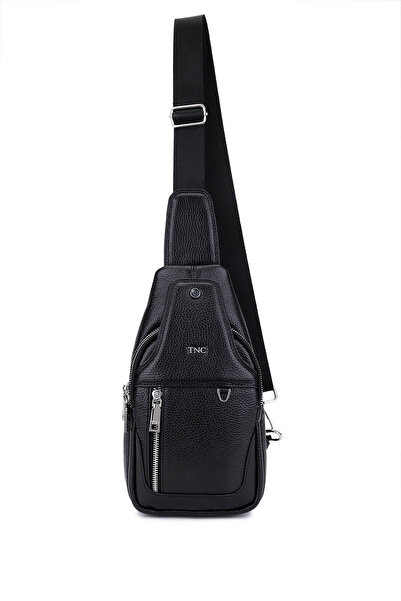 Tamer Tanca Men's Genuine Leather Black Floter Body Bag