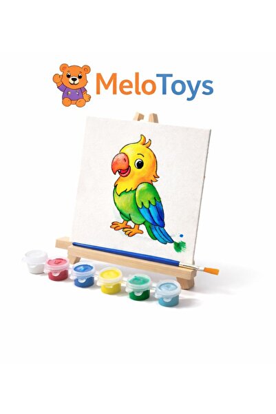 Melo TOYS MeloToys 6’lı Tuval Boyama Seti – Şövaleli, Akrilik Boya, Çocuklar ...