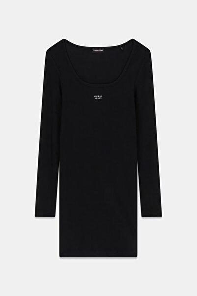 Guess Rochie neagră strâmtă cu nervuri pentru femei