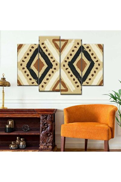 lawhat لوحة تجريدية هندسية متعددة القطع بتصميم عصري مستوحى من النقوش التراثية...