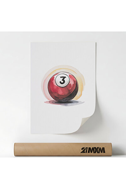 21mxm Poster 'Biliard Nr 3' Pe Panza Mata – Design Minimalist, A4 (21 x 29.7 ...