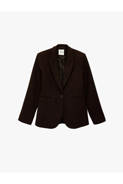 Koton Μπουφάν μπλέιζερ από κρεπ με φαρδύ γιακά και τσέπες με κουμπιά