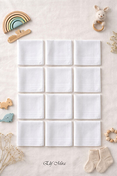 Hepsine Rakip 12 Pieces of Cotton Economical Pack Multi-Purpose White Square ...