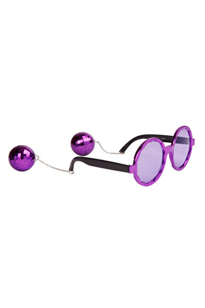 İN3DEX إكسسوار نظارات الحفلات المرحة على شكل كرة ديسكو أرجوانية