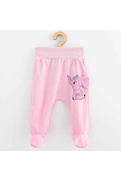 NEWBABY Salopetă de bumbac pentru bebeluși New Baby Happy Elephant roz