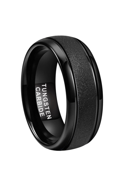 Other خاتم زواج رجالي اسود - تنجستين مقاس 9
