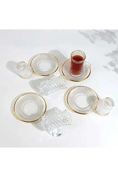 TULIN Luxury tea and coffee serving set with gold trim – 36 pieces