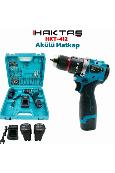 haktaş Profesyonel Çelik Gövde, Çelik Mandren Akülü Şarjlı Matkap - Full Akse...