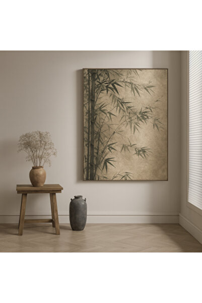 lawhat لوحة بامبو طبيعية فاخرة بألوان ترابية – لمسة هدوء وأناقة للمساحات المو...