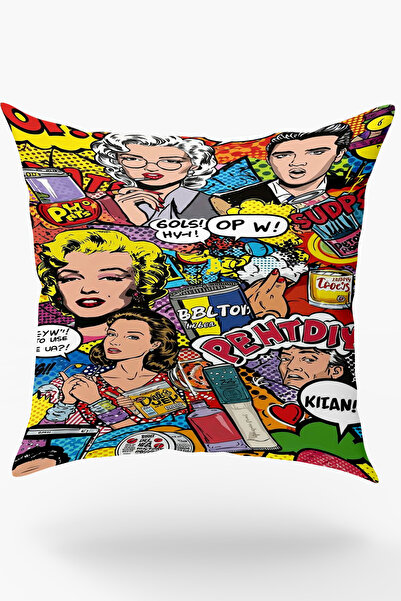 Karkan Tekstil Retro Color Explosion Pop Art Pillow