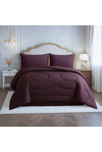 Sandy Luxury Hotel Bedspread for Two - 100% Cotton - Burgundy