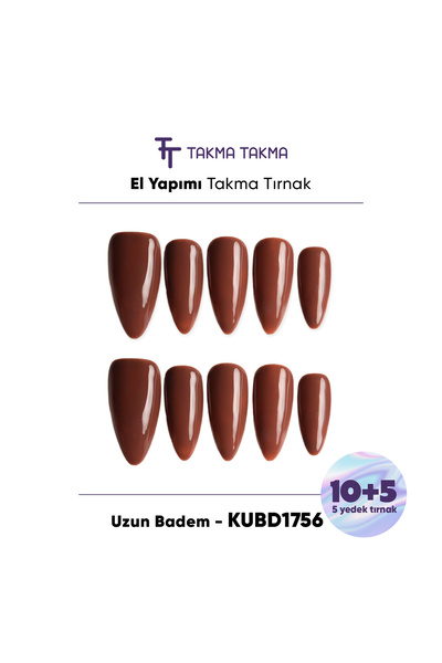 Takma Takma KUBD1756 Uzun Badem 15'li Tekrar Kullanılabilir El Yapımı Protez ...