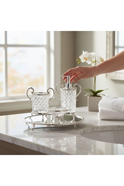 ROY KING Комплект за баня с дръжки Royking, сребрист YSN 027