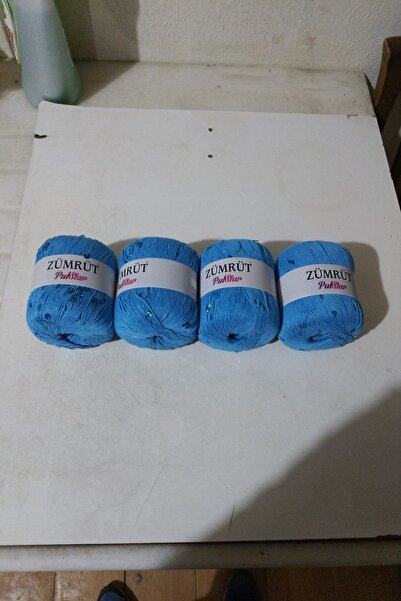 Zümrüt Pul Star Blue Sequin Thread 4 Pieces