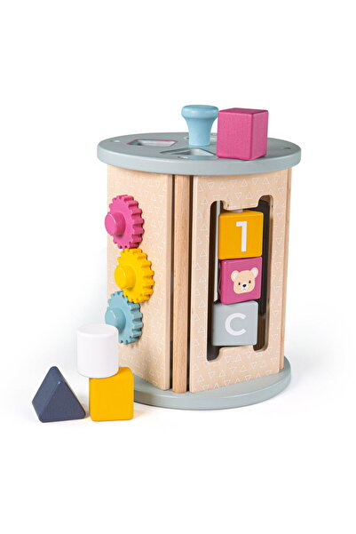 BIGJIGS Toys Wooden cylinder with activities (pastel)