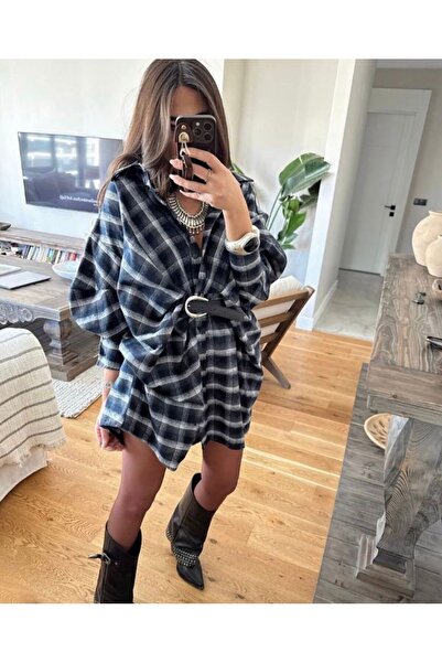 KRL TSRM Tasarım Rahat Kalıp Gömlek Elbise