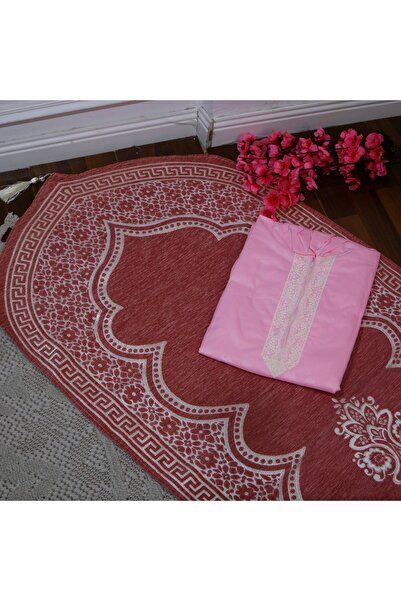 ssd طقم صلاة فاخر - سجاد صلاة مبطن مع شرشف صلاة ناعم وفضفاض (خامة ملكية)