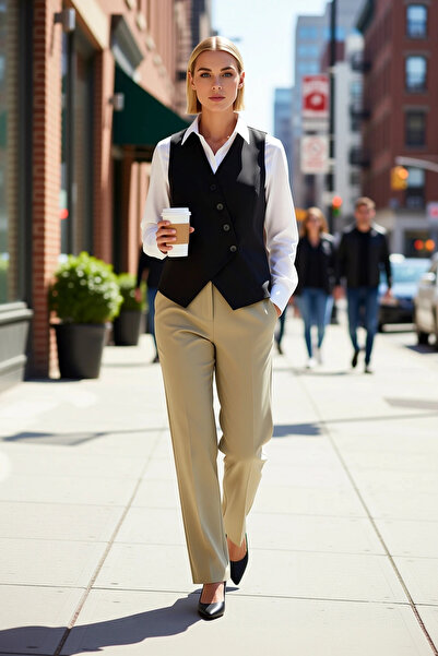 BENERLY Ženska velika veličina V-izrez bez rukava Tkano Prsluk Asimetrično za...