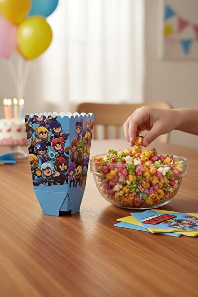 Cadde Süs Brawl Stars Themed Popcorn 8 Pieces Corn Box