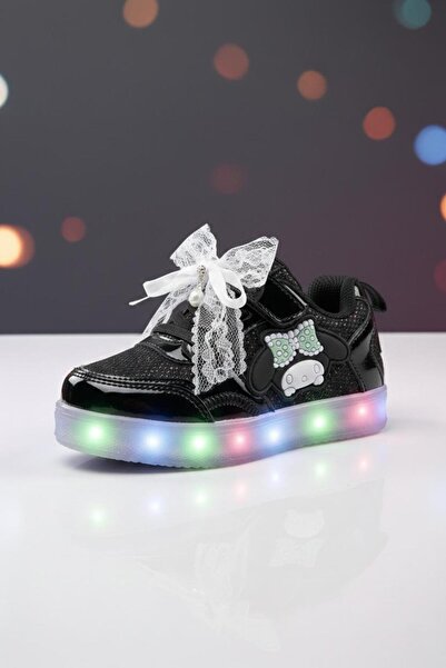 Oksit Cpx Figürlü Kız Çocuk Işıklı Sneaker Şık Dantel Fiyonk ve İnci Detaylı ...