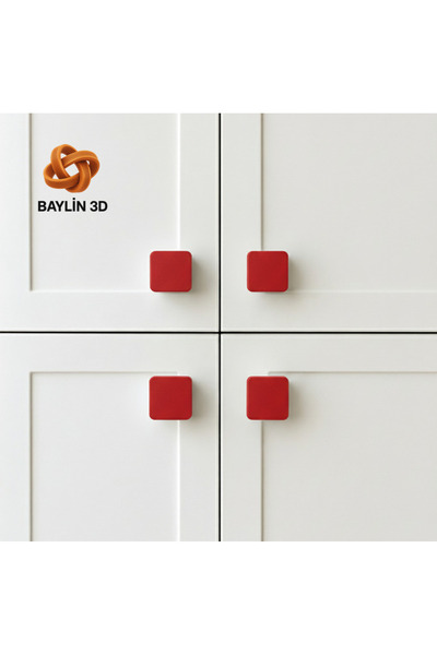 Baylin3D Mâner de dulap 3,5 x 3,5 CM din plastic, 4 bucăți - (se livrează împ...