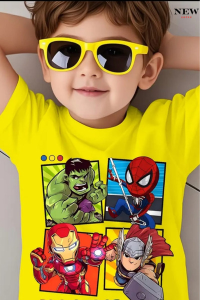 New Shine تي شيرت للأطفال مطبوع عليه 100 سوبر دايز للجنسين
