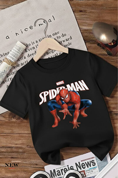 New Shine Spider-Man Printed Unisex Children's T-Shirt