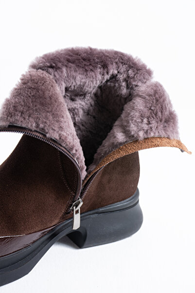 DUXAL SHOES Shay Women's Suede Genuine Leather Fur Zippered Winter Boots