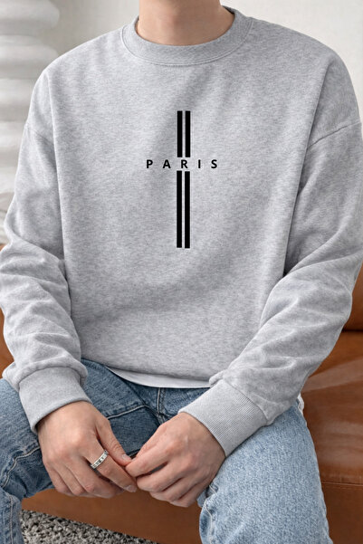 Pink Sky Unisex Oversize Βαμβακερό Φούτερ με Στάμπα1 PARIS