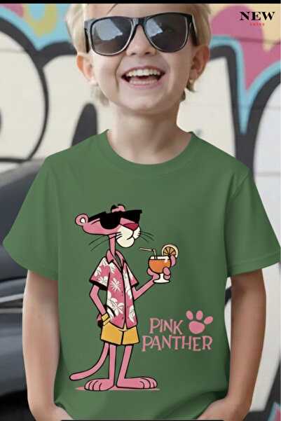 New Shine Imprimeu Pantera Unisex Copii tricou