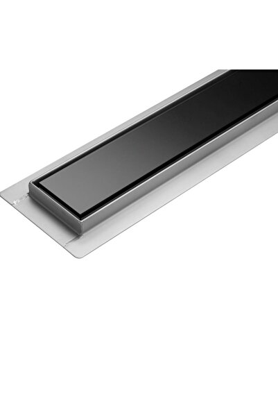 FALA Receptor de duș liniar 80 cm, sticlă neagră, pentru perete