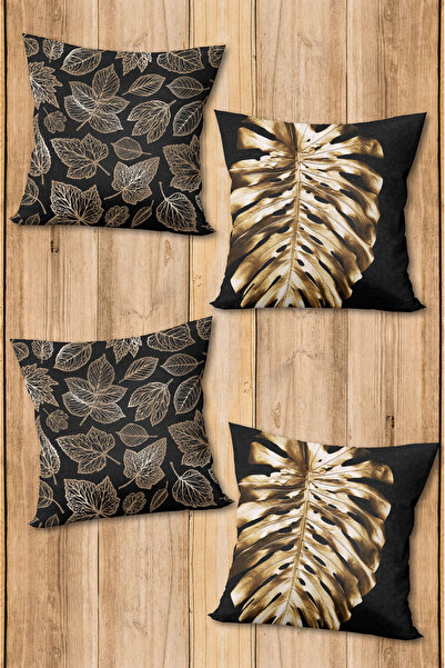 PATRON Digital Printed Soft Textured 4-Piece Throw Pillow Cover Set (43X43 cm...