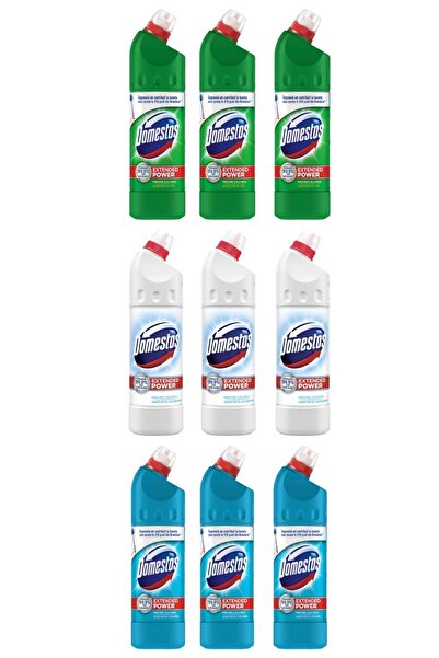 Domestos Domestos Pine Disinfectant x3 + Extended Power White x3 + Atlantic B...