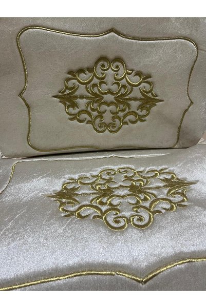 BEĞENDİ HOME Dowry Box Velvet Gold Embroidered 3-Piece Brown Bundle Engagement Bride Groom Gift Box