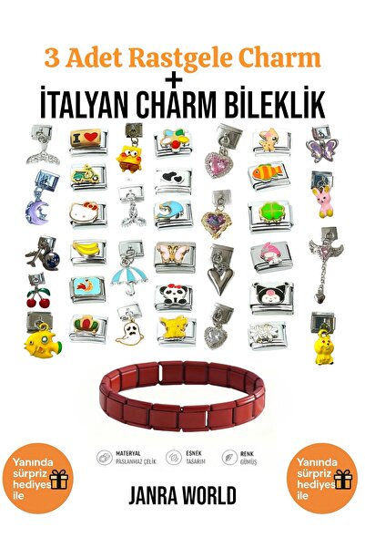 JANRA WORLD 3 قطع من السحر العشوائي + مجموعة أساور السحر الإيطالية |   مع هدي...