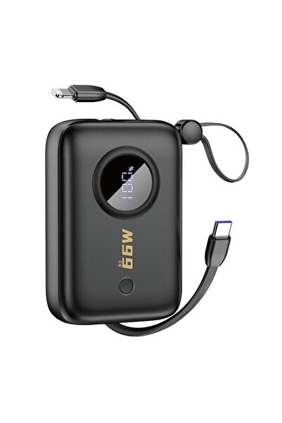 DUDAO K14 10000mAh Power Bank, 22.5W, USB/USB-C, Quick Charge 3.0, Black