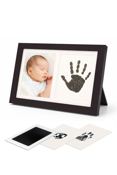 Moky Design Bebek El Ayak İzi Seti Anı Çerçevesi, Mürekkepsiz Temassız Baskı ...