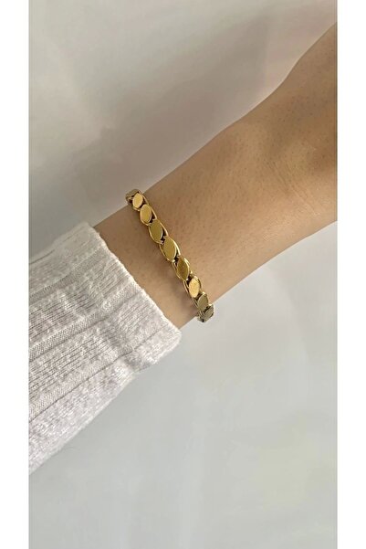 NKIE JEWELS سوار من الفولاذ بسلسلة من الشعير باللون الذهبي - 3132