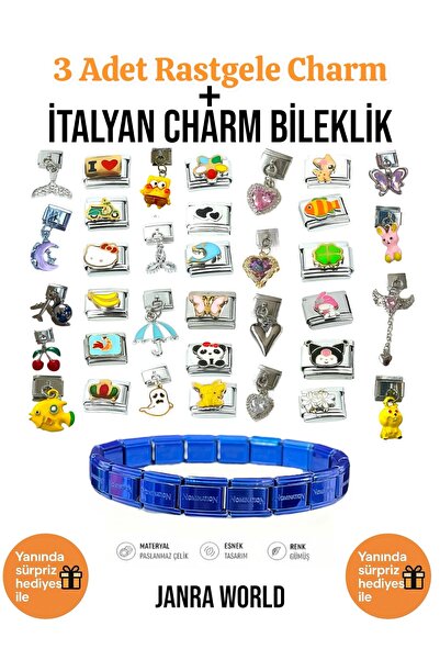 JANRA WORLD 3 قطع من السحر العشوائي + مجموعة أساور السحر الإيطالية |   مع هدي...