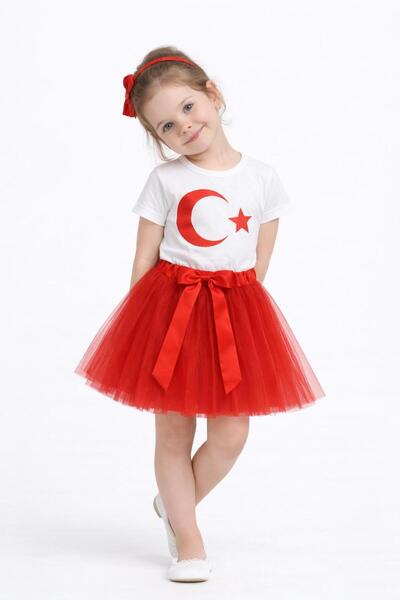 Kuraff Giyim Girls' 23 April 29 October 10 November Show Top-Bottom Set