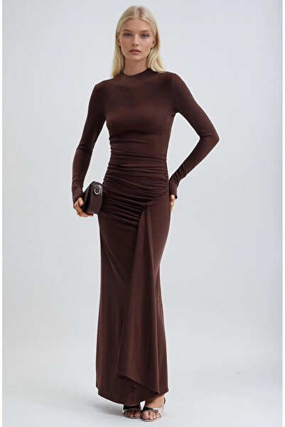 Lijuri Μακρύ φόρεμα ελαστικό ύφασμα με λεπτομέρεια κορδονιών και κλειστή γραμ...